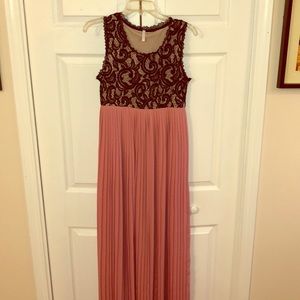 Pink sleeveless Maxi dress/ Maternity
